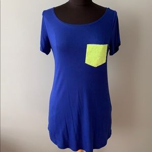 Royal Blue Sequin Pocket Tee